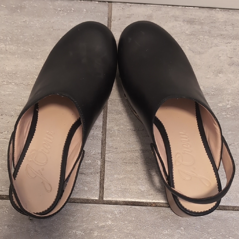 J. Crew Black Leather Clogs - Picture 2 of 4